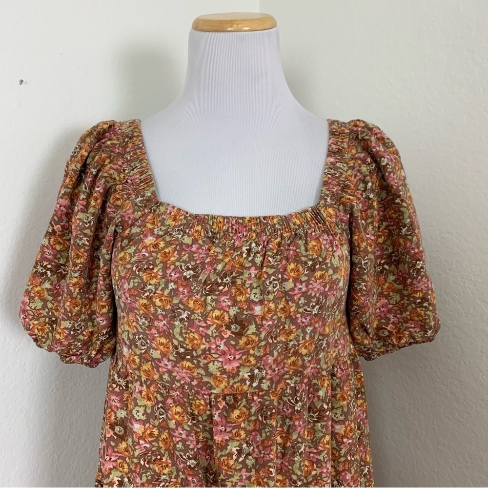 Wild Fable Floral Tiered Mini Dress Women’s M Coquette Cottage Boho Sundress - Picture 13 of 15